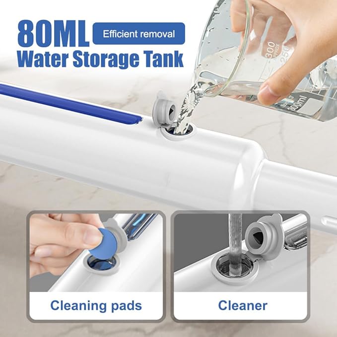 Window Cleaning Squeegee, Window Spray Cleaning Mop with Extension Pole & Cleaning Fabric for Windows Bathrooms Mirrors