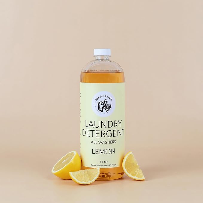 Steve's Cleaners, Starter Bundle, 4 Products, Lemon Essential Oil, Clean For Each Room, Dish, Laundry, Surface Spray, Surface Spray Refill, 1 Liter (Pack of 4)