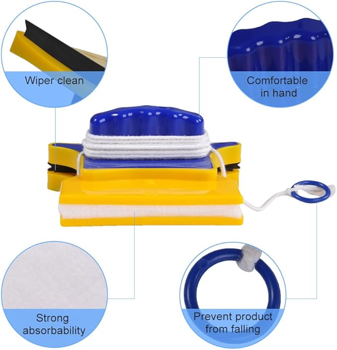 Haofy Double-Side Magnetic Magnetic Cleaner with 2 Extra Cotton Shape Magnetic Sweeper for Kitchen/Glass/Window/Mirror