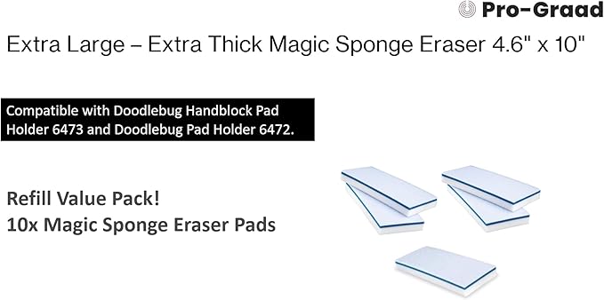 4610 Eraser Pads - 50 Pack 4.5" x 10" x 1" Commercial Grade Melamine Sponges for Floor, Tile, Grout, Baseboard, Walls-Durable & Versatile Cleaning - Pack of 50