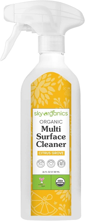 Sky Organics Organic Citrus All-Purpose Multi-Surface Cleaner for Household Cleaning, USDA Certified Organic to Clean & Refresh, 26 fl. Oz
