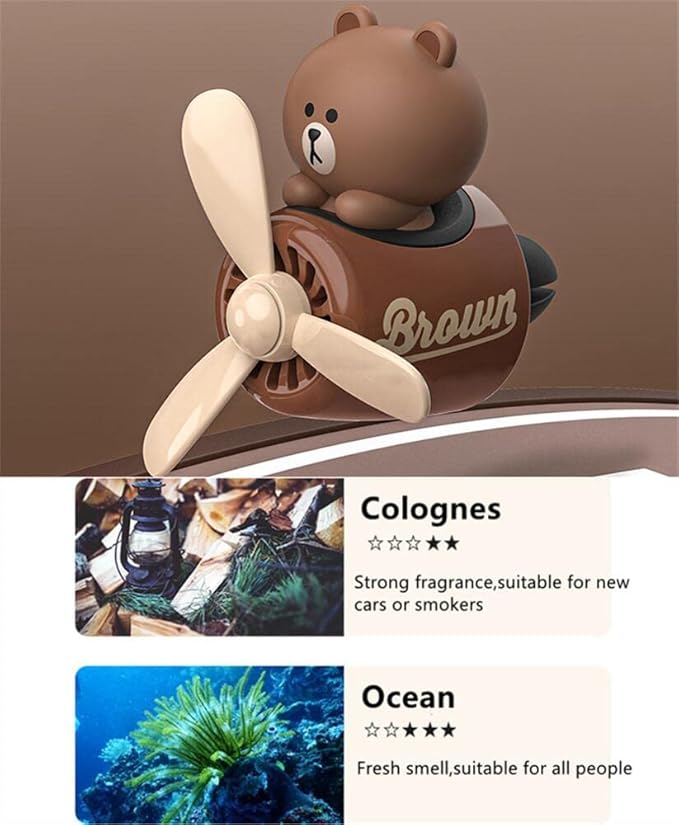 DAYUJIAN Cute Car Diffuser - Rotating Propeller Air Outlet Vent Fresheners, Aromatherapy Ornament, Air Freshener for Cars
