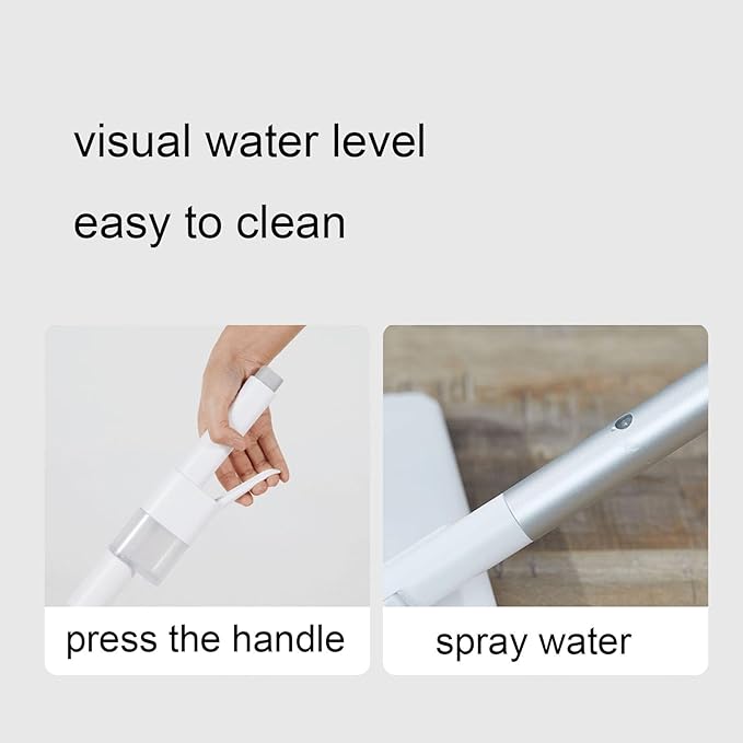 Mop, Spray Water Hands Free Mop Aluminum Rod Flat Mop Household Mop Spray Water Wet Dry Mop(WhiteA)