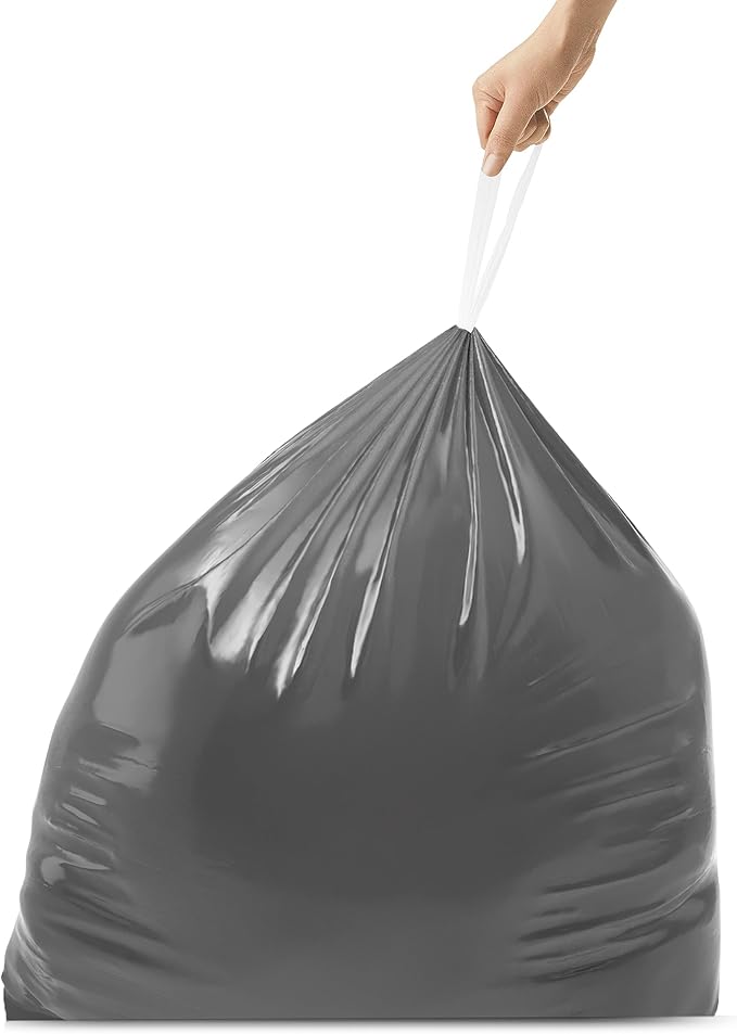 simplehuman Code L 200 Count Odorsorb Custom Fit Liners, Drawstring Odor Absorbing Trash Bags, One-by-One Mess-Free Dispense, Extra Thick & Double Seamed, 50% PCR Plastic, 18 Liter / 4.7 Gallon