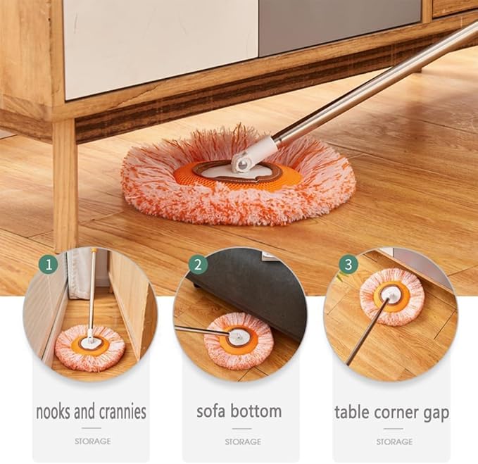 360° Rotatable Adjustable Cleaning Mop, Extendable Wall Washer Mops with Long Handle, Household Rotating Microfiber Spin, Window Bathroom Floor Ceiling, Household Supplies (39.37in 1 Mop Heads)