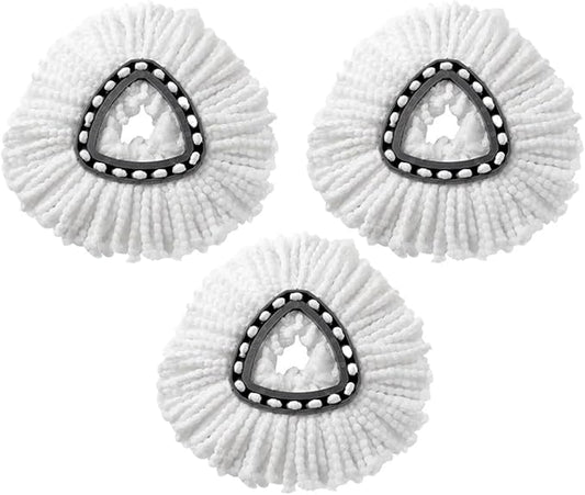 White Mop Head Cloth Microfiber Mop Refills Spin Mop Cloth Head,Compatible With Vileda O-cedar Mop Heads(3 Pcs)