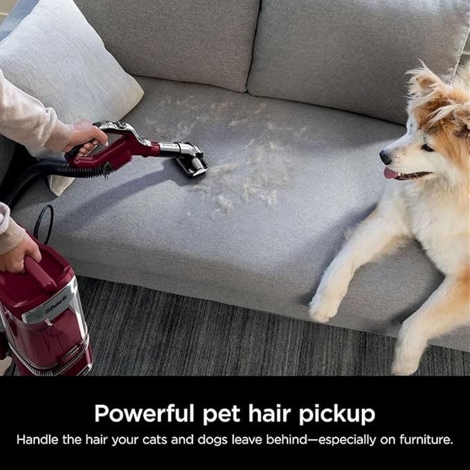 Shark DETECT Lift-Away Corded Upright Vacuum with Detect Technology, Self-Cleaning Brushroll for No Hair Wrap, Anti-Allergen Complete Seal, and Odor Neutralizer Technology, Burgundy, LA492
