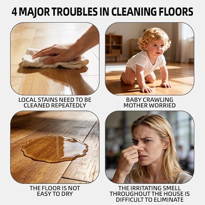 Upgraded Enzyme Floor Cleaner, Fast Drying Mop Soap, Acid-Free Formula, Wood Tile Laminate Marble Shower Bathroom Floor Cleaning Solution (3 bottles【value pack】)