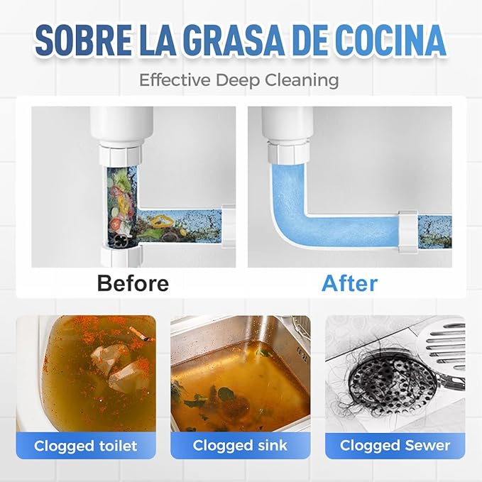Sink & Drain Cleaner Powder, Powerful Sink Cleaner Powder for Bathroom & Kitchen Dredging (2 PCS)