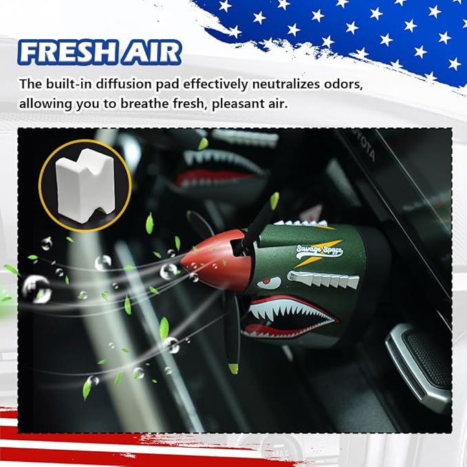 2026 New P-40 Warhawk Car Air Freshener,P-40 Fighter Car Vent Clips with Spinning Propeller for Reducing Odors,Universal Air Vent Decorations for Cars as Gift for Men & Pilots (P-40 Fighter Plane)