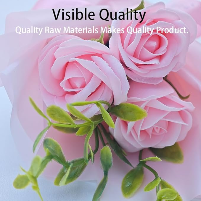 Mini Car Vent Clip Air Freshener, Aesthetic Floral Soap Rose Bouquet Diffuser Decor, Reusable Essential Oil Aroma Pad, Cute Car Accessories Gift for Women (Style G)