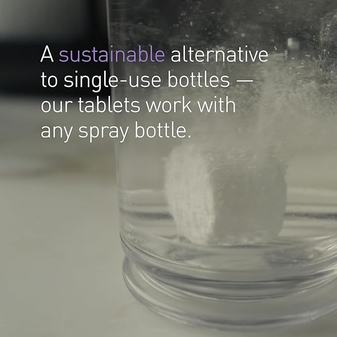 simplehuman Multi-Surface Cleaning Tablets, Eco-Friendly, Safe Around Kids & Pets, Fragrance-Free, 12-Pack (Makes 72 oz of Spray Cleaner)