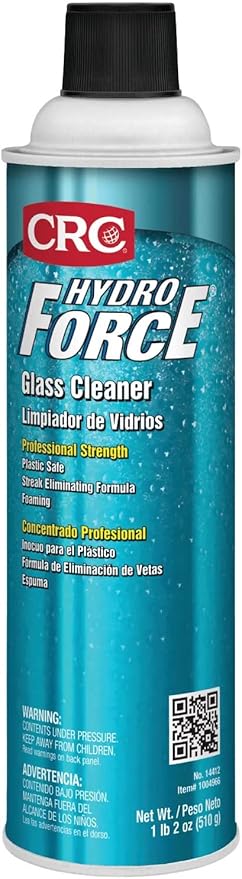 CRC HydroForce Glass Cleaner 14412 – 18 WT. OZ., Professional Strength Cleaning Solution
