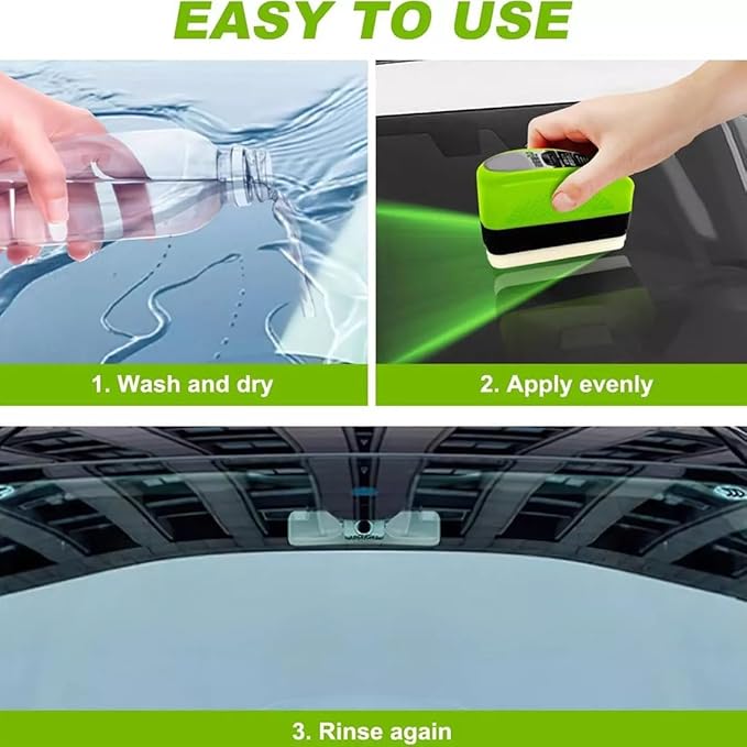 Glass Cleaner,Car Window Cleaning Brush,Universal Glass Cleaning Wipe Board,Glass Cleaning Board for Windshield,Oil Film Cleaning Brush for Car Windows (2pcs)