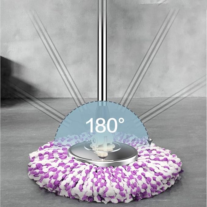 Spin Mop and Bucket, Spin Mop 360° Self Wringing Spinning Mop Washable Microfiber Mop Heads Easy to Use and Store(A)