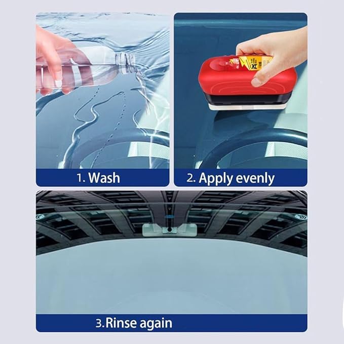 Windshield Glass Cleaner,Glass Cleaning Board,Microfiber Car Windshield Cleaner Tool,Automotive Oil Film Cleaning Brush (2)