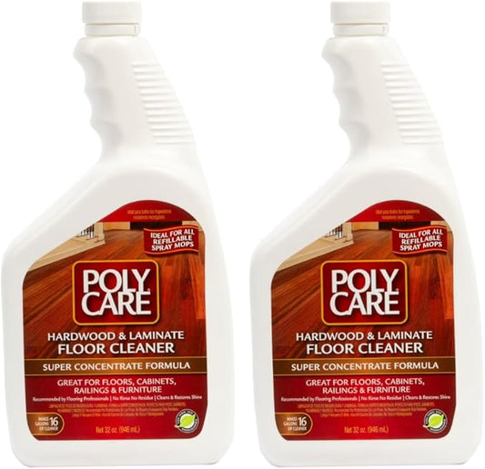 Hardwood Floor Cleaner Super Concentrate - 32 Fl Oz (2 Pack) - Fresh- Dilute Concentrate with Water for Spray Mops and Spray Bottles - Residue-Free Floor Cleaning Solution