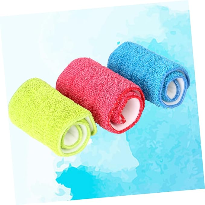 3pcs Fiber Mop Head Replacement Spray Mop Pad for Wet Cleaning Corner Bathroom Kitchen Dust Removal Tool