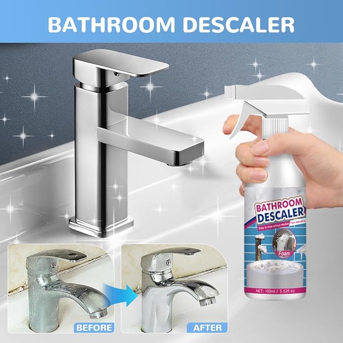 Bathroom Descaler Cleaner, 2024 New Multipurpose Bathroom Foam Cleaner Stubborn Stains Cleaner, Bathroom Descaler Cleaner Spray, All Purpose Rinse Cleaning Foam for Bathroom (3)