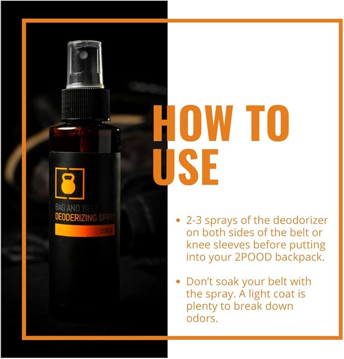2POOD Performance Deodorizing Spray, Fresh & Clean, 4oz - Perfect for Belts, Backpacks, Shoes, and Fitness Gear