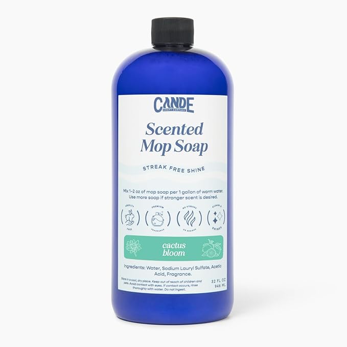 CANDE Mop Soap - Highly Scented Mop Soap, Luxury Floor Cleaner, Premium Fragranced Floor, Streak-Free Shine, 32 oz (Cactus Bloom)