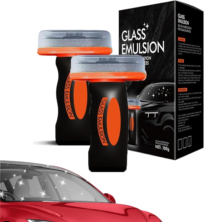 Glass Emulsion Cleaner | q4 Glass Guard Technology | Streak-Free Formula for Windows Windshields an Eco-Friendly Strength (2pcs)