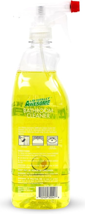La's Totally Awesome All Purpose Cleaner 64 oz + Bathroom Cleaner Plant-Derived Spray 32oz (Pack of 2)