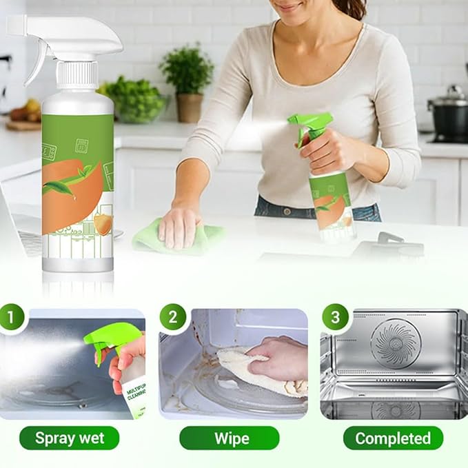 2026 New Electrolyzed Ion Kitchen Cleaner, Natural Enzyme Formula to Household Appliances, Multi Purpose Cleaner for Hold, Oven, Stove, Range Hood, Easy Cleaning Household Items (3PCS)