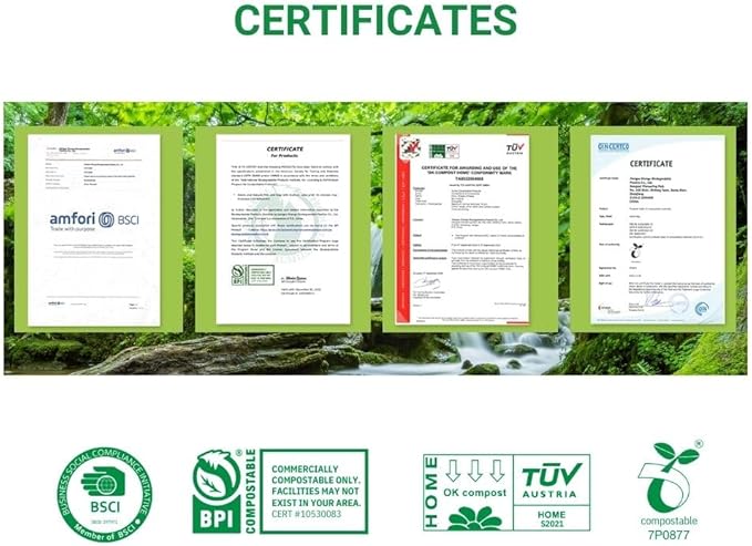 OrangeBio 55 Gallon Compostable Trash Bags, 60 Count, Heavy Duty Garbage Bags for Contractor, Yard Waste & Commercial Food Waste, Plant-Based, BPI ASTM D6400 & TÜV OK Compost Home Certified