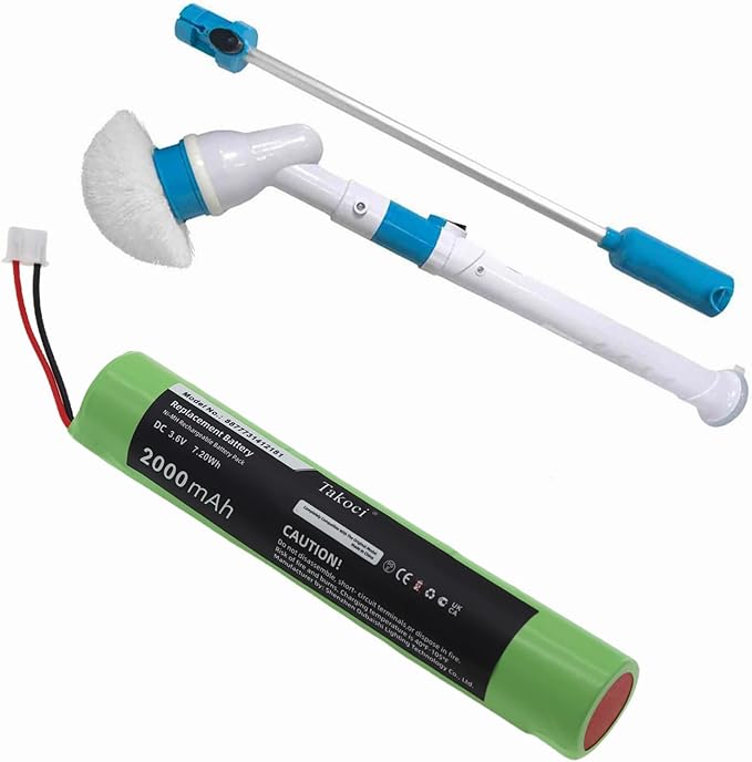3.6V 2000mAh Replacement 8877731412181 Battery Compatible with Hurri'cane Spin Scrubber,BrushCleaner Mop Vacuum