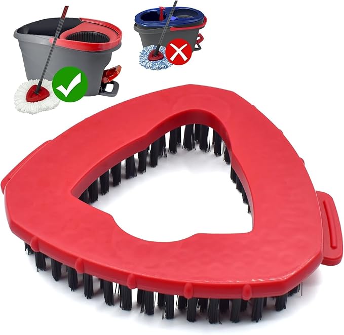 Spin Mop Replacement Head Mop Refill Compatible with Vileda Ocedar 1 Tank System Triangle Swivel Mops Microfiber Swivel Mop Refill,Deep Clean,Machine Washable and Easy to Replace (Red-1Pc)