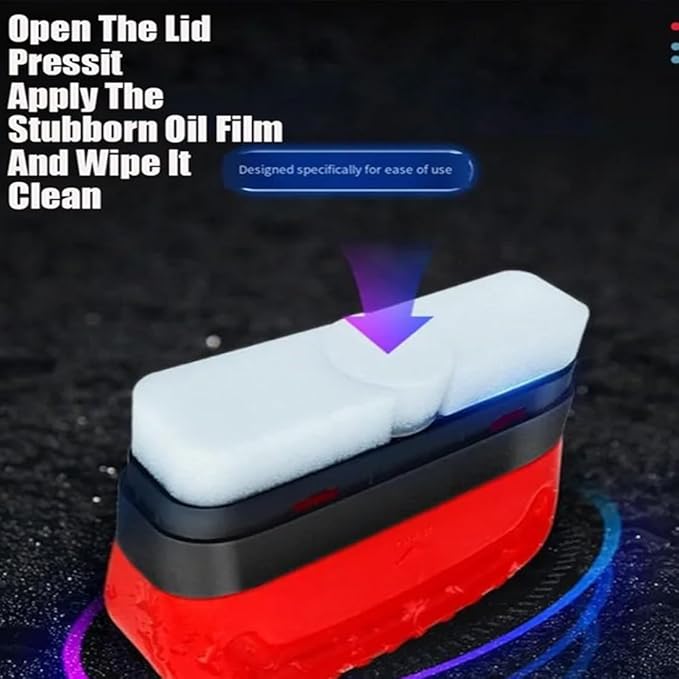 Q4 Glass Guard, Q4 Glass Cleaner, Automotive Oil Film Cleaning Brush for Car Windows, Glasses Cleaning Board Wipes Brush for All Vehicles, Removal Anti-Rain, Improves Clarity and Visibility (4, A)