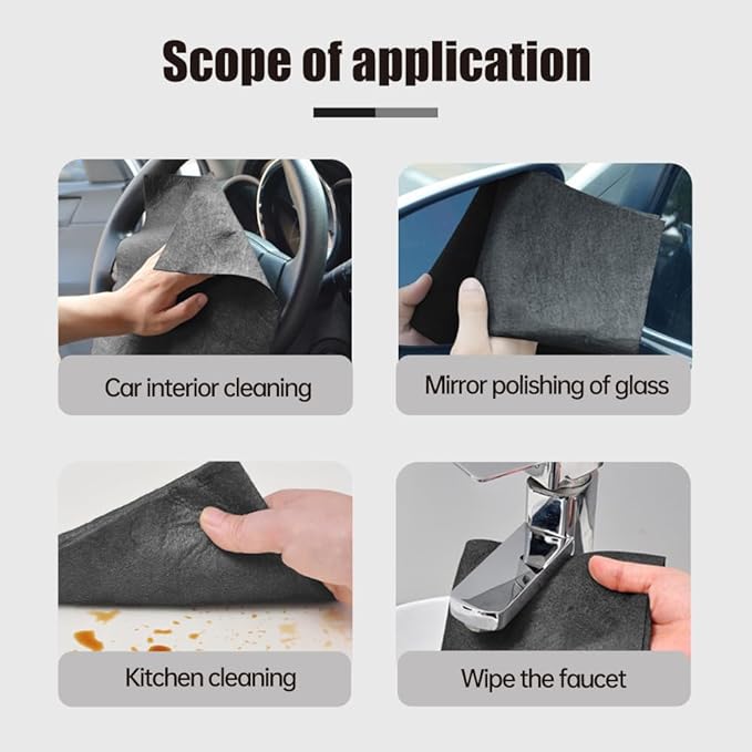 Thickened Magic Cleaning Cloth, 2026 Upgrade Reuseable Streak Free Microfiber Cloth Microfiber Cleaning Cloth, Multipurpose Miracle Rags for Kitchen, Window, Glass, Cars (5Pcs, 16x12 in)