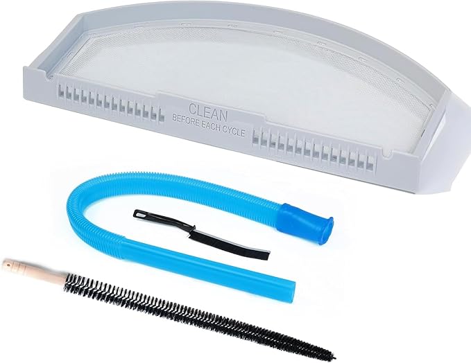 Upgraded WE03X23881 Dryer Lint Filter Replacement Kit for GE Dryer, GTD65EBSJ3WS GTD33EASK0WW, Stainless Steel Lint Screen for Dryer, Flexible Dryer Lint Brush, Dryer Vent Vacuum Hose Attachment