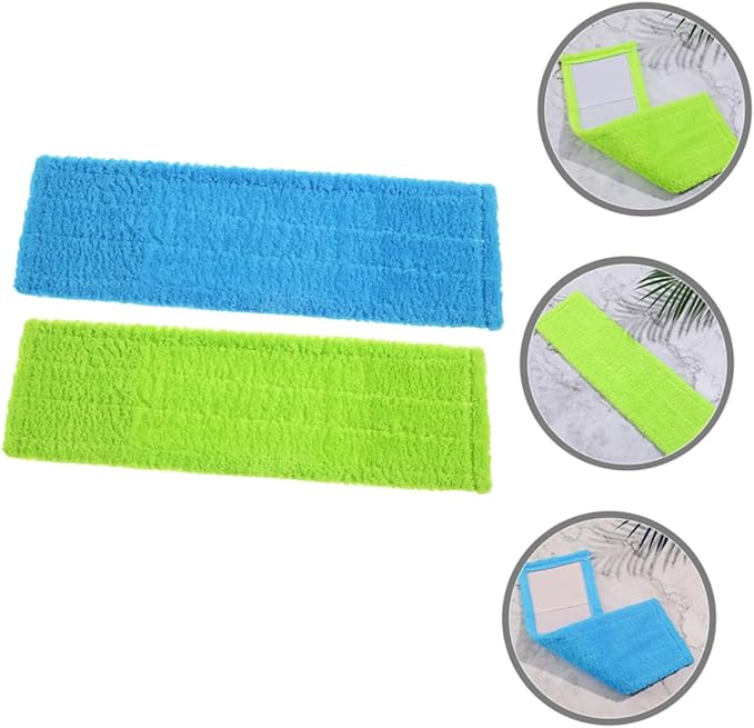 SAFIGLE 2pcs Coral Fleece Replacement Mop Pads for Floor Cleaning Reusable Machine Washable for Use
