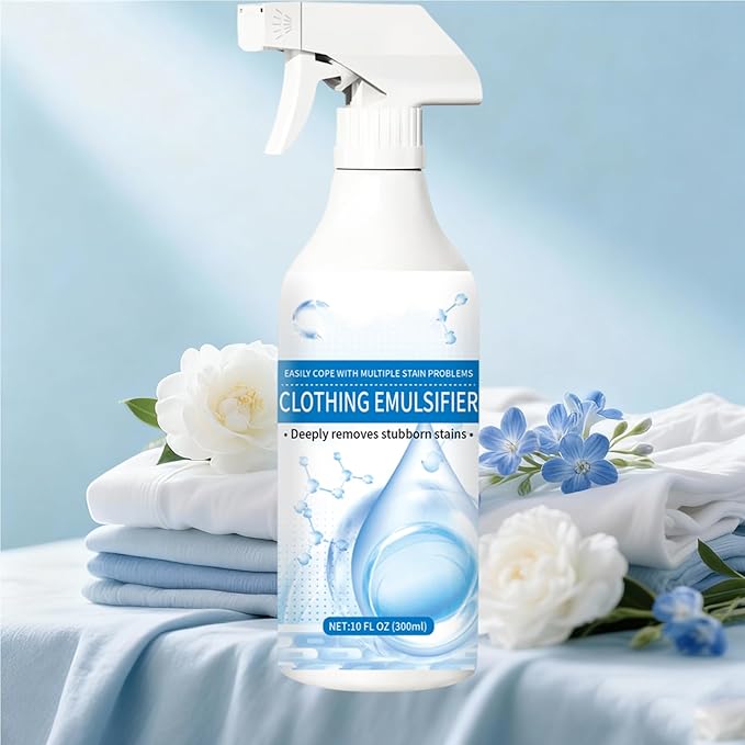 10 Fl Oz Clothing Emulsifier, Fly Cloth Cleanse Clothing Emulsifier Stain Remover, Non Ionic Emulsifiers Cloth Cleaner, Spot Cleaner For Clothes, No Damage Fabric Spot, Fabric Restore Color (1PC)