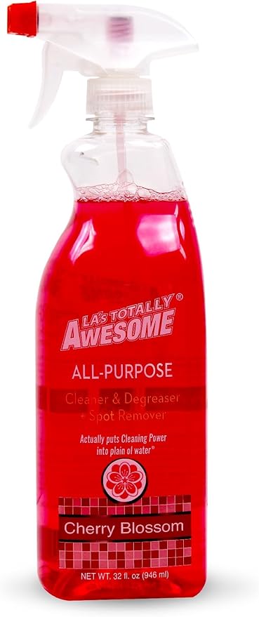 La's Totally Awesome All-Purpose Cleaner Spray, Cherry Blossom, Plant-Based and Biodegradable Formula Perfect for Most Counters, Sinks, Appliances and More, 32 Fl Oz, (Pack of 3)