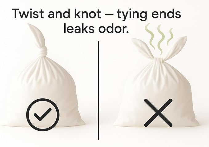 BOS, Odor-Sealing Dirty Diaper Trash Bags - Disposable Bags - Scent & Smell Free [90 count] (Small)