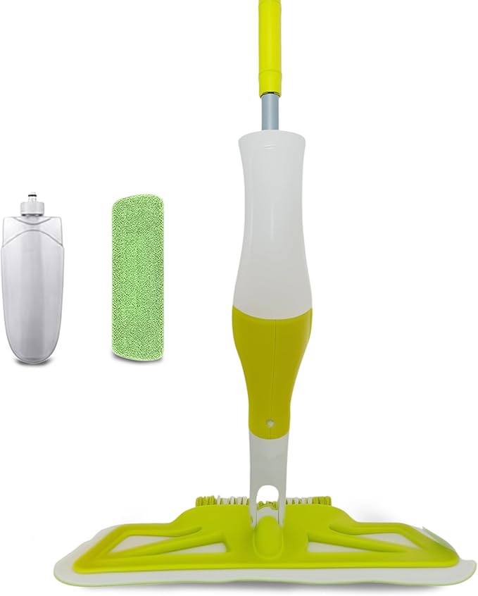 360°Rotating Spray Mop,Dust Mop with Water Spray Bottle for Floor Cleaning,Reusable Washable Microfiber Pads for Hardwood Tile Floors