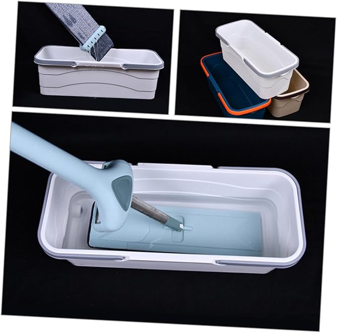 Portable Mop Bucket with Drain Holes, Rectangular Plastic Cleaning Bucket 49x23x18cm, Handheld Home Mop Draining Container for Kitchen and Floor Cleaning Random Color