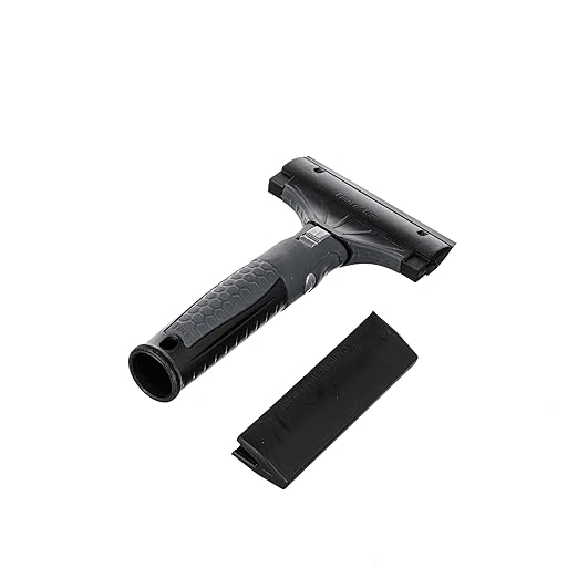 Unger Commercial ErgoTec® Ninja 4" Glass Scraper with Blade and Safety Cap – Adjustable Angle for Efficient Window Cleaning EN100