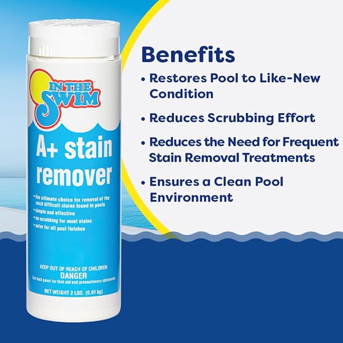 In The Swim A+ Pool Stain Remover - 100% Ascorbic Acid - Professional-Grade Metal & Organic Stain Treatment - 2 Pound - 2 Pack