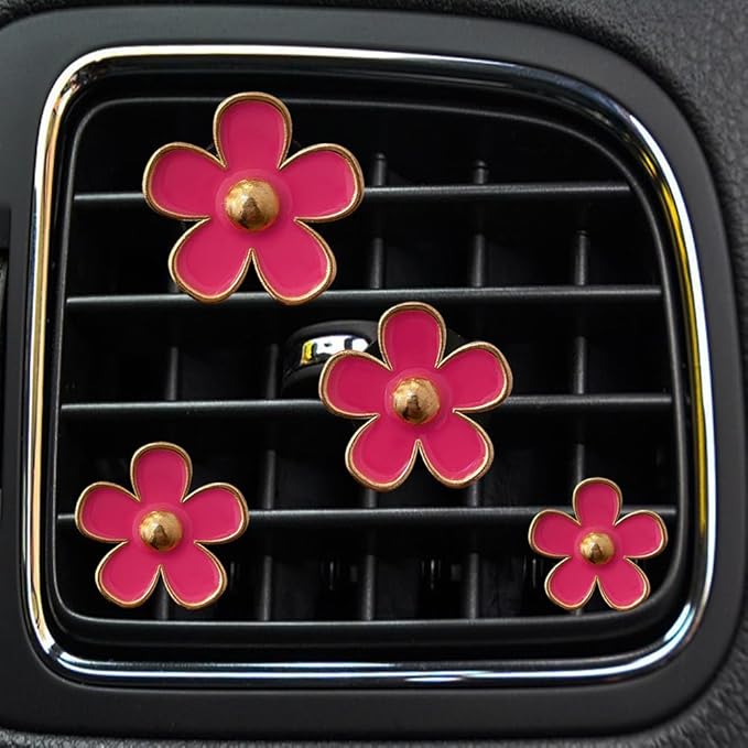 12 Pcs Daisy Car Air Vent Clips Cute Flower Car Air Fresheners Vent Clips Charms Car Inter Decor Accessories for Women Girls