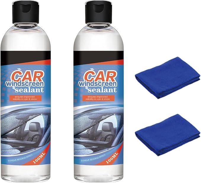 2PCS Automotive Glass Cleaner,100ml Windscreen Glass Coating Rain Repellent Protective Coating Car Glass Oil Film Cleaner Eliminates Water Spots for Home Car