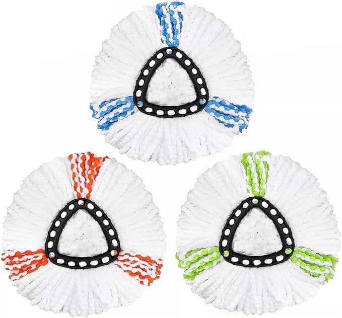 3 Pack Mop Replacement Heads Fit for Spin Mop, Fit for Microfiber Spin Mop Head