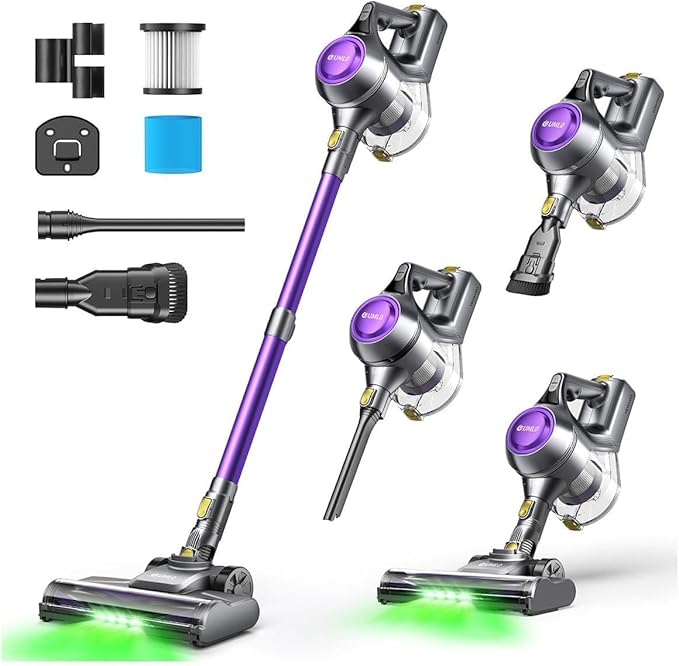 Cordless Vacuum Cleaner, 40Kpa Powerful Suction Stick Vacuum Cleaners for Home, 45 Mins Runtime, 1.6L Dust Box, Anti-Tangle, 8-in-1 Rechargeable Vacuum for Hardwood Floor,Carpet,Pet Hair