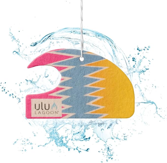 ulu Lagoon Hanging Car Air Freshener | Tropical Beach Coconut Surf Wax Scent Mini Wave | Long Lasting Car Freshener, Closet and Beyond | Made In USA | 3 Pack (80'S)