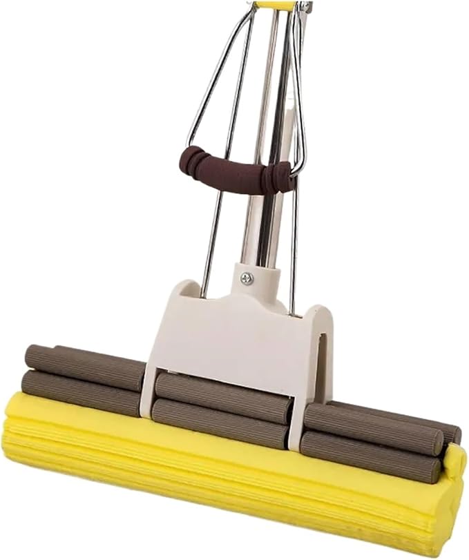 Sponge mop， Floor Mop Sponge Twist The Water Microfibre Nozzle Flat Rotated Spray Self-Squeezing Without Hand Washing ，for Floor Cleaning(Two Head)
