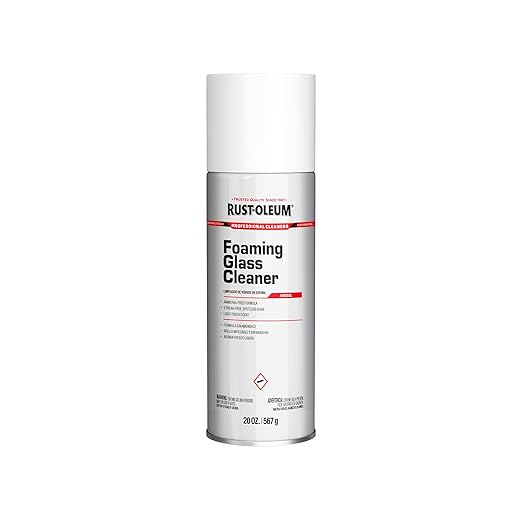 Rust-Oleum Professional Cleaners Foaming Glass Cleaner | 20oz Aerosol Can | Professional Strength | Ammonia-Free | Fresh Scent