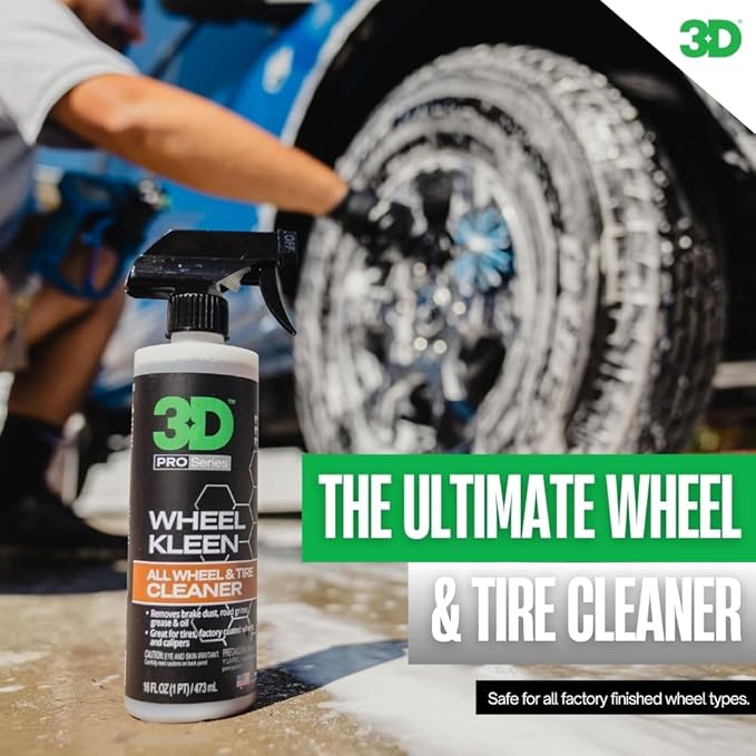 3D Wheel Kleen - High-Foaming Wheel & Tire Cleaner, Removes Brake Dust, Road Grime & Grease, Safe for All Factory Wheels & Calipers, Professional-Grade - 1 Gallon
